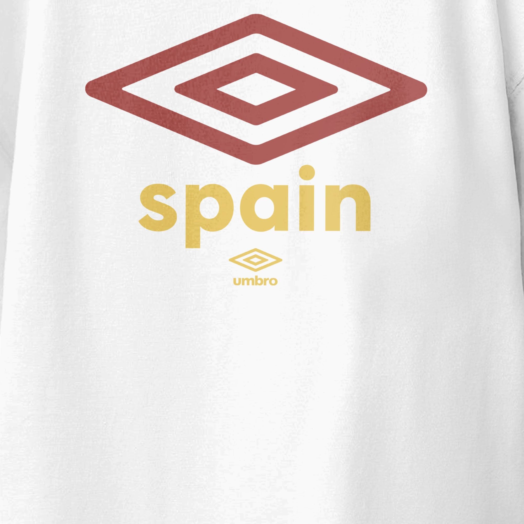 Kids’ Spain diamond logo white soccer T-shirts / Shop football team tees in soft cotton by Umbro.