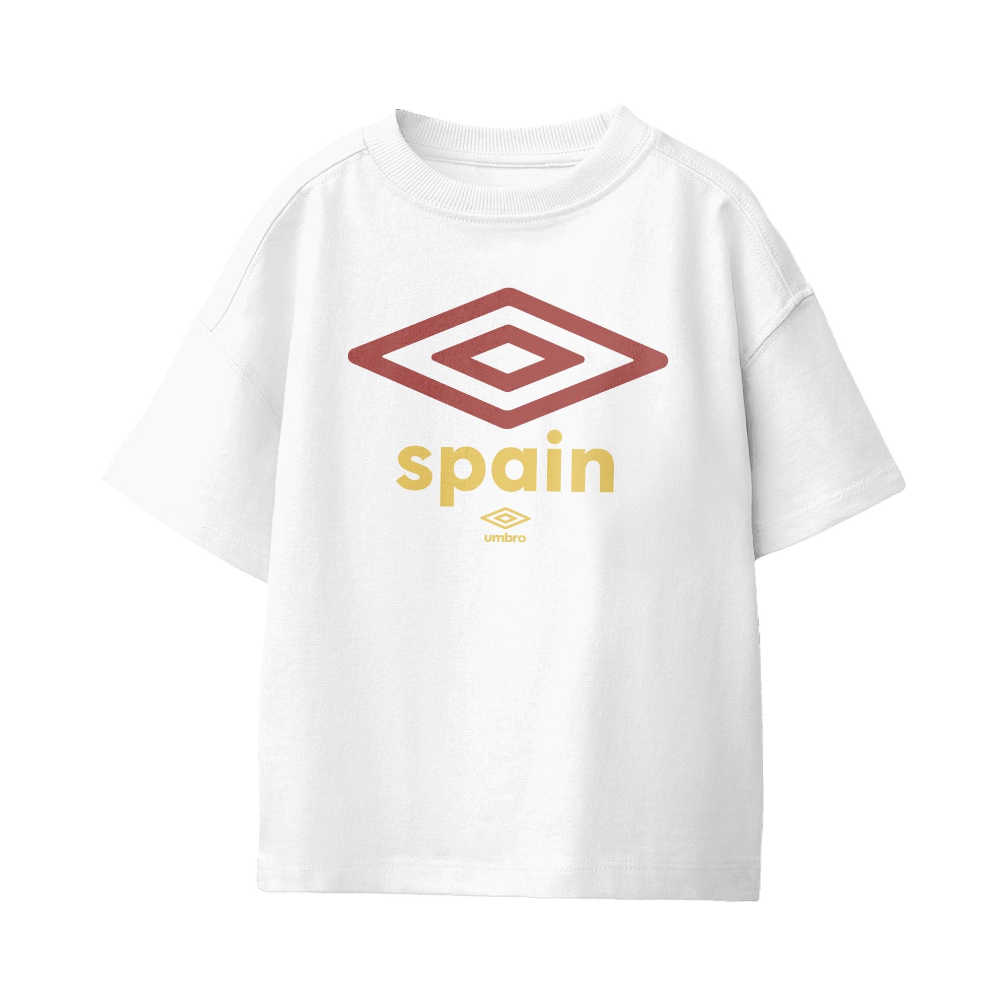 Kids’ Spain diamond logo white soccer Tees / Shop football team t-shirts in soft cotton by Umbro.