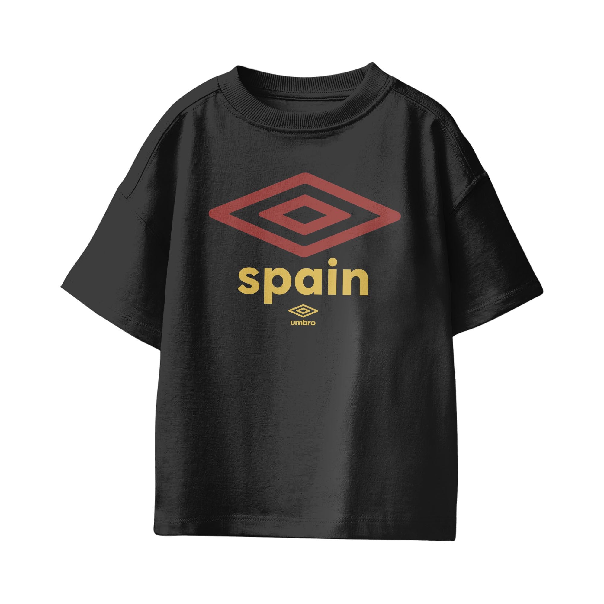 Kids’ Spain diamond logo black soccer Tees / Shop football team t-shirts in soft cotton by Umbro.
