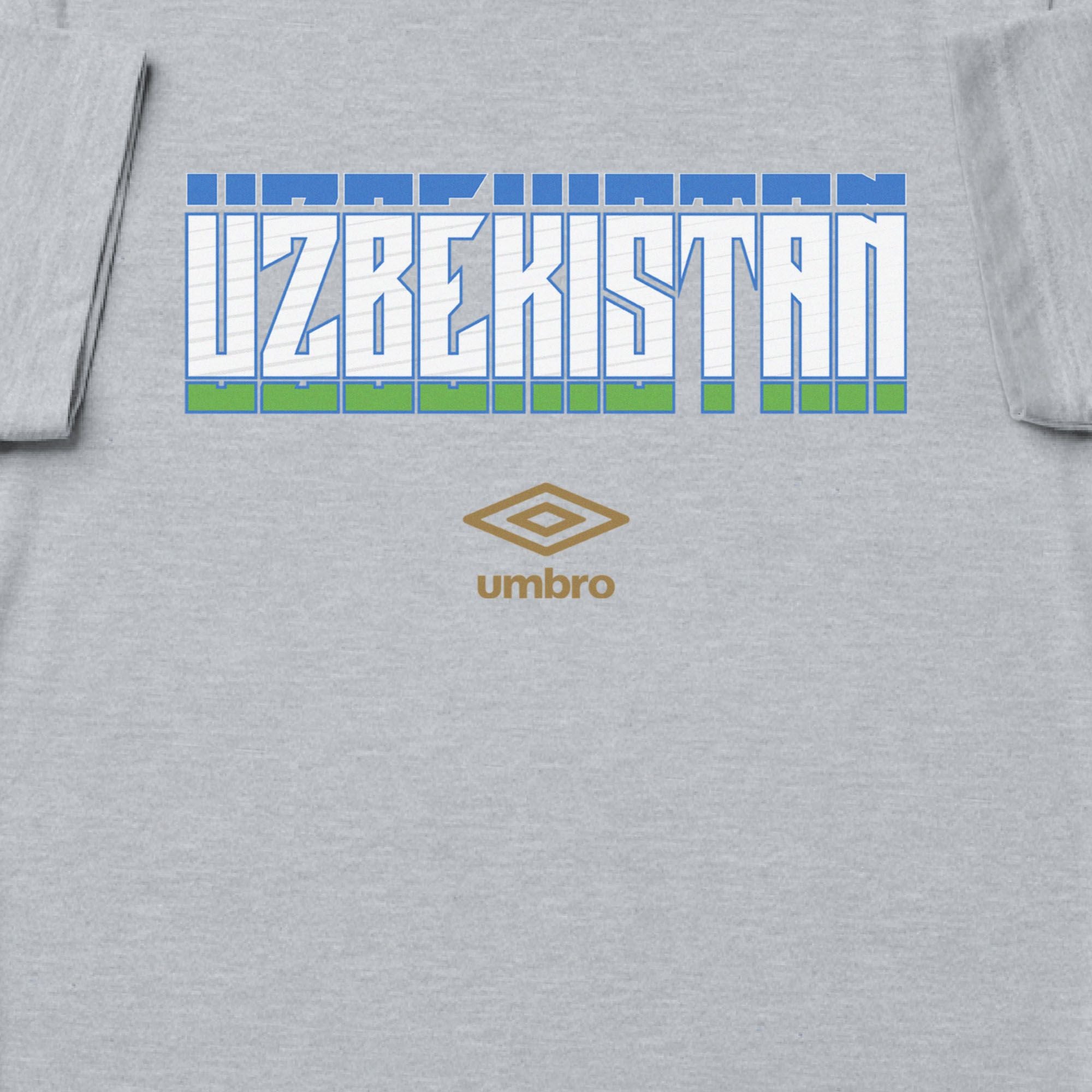 Uzbekistan Stacked grey soccer t shirt in cotton with short sleeves - Shop men's workout tees by Umbro