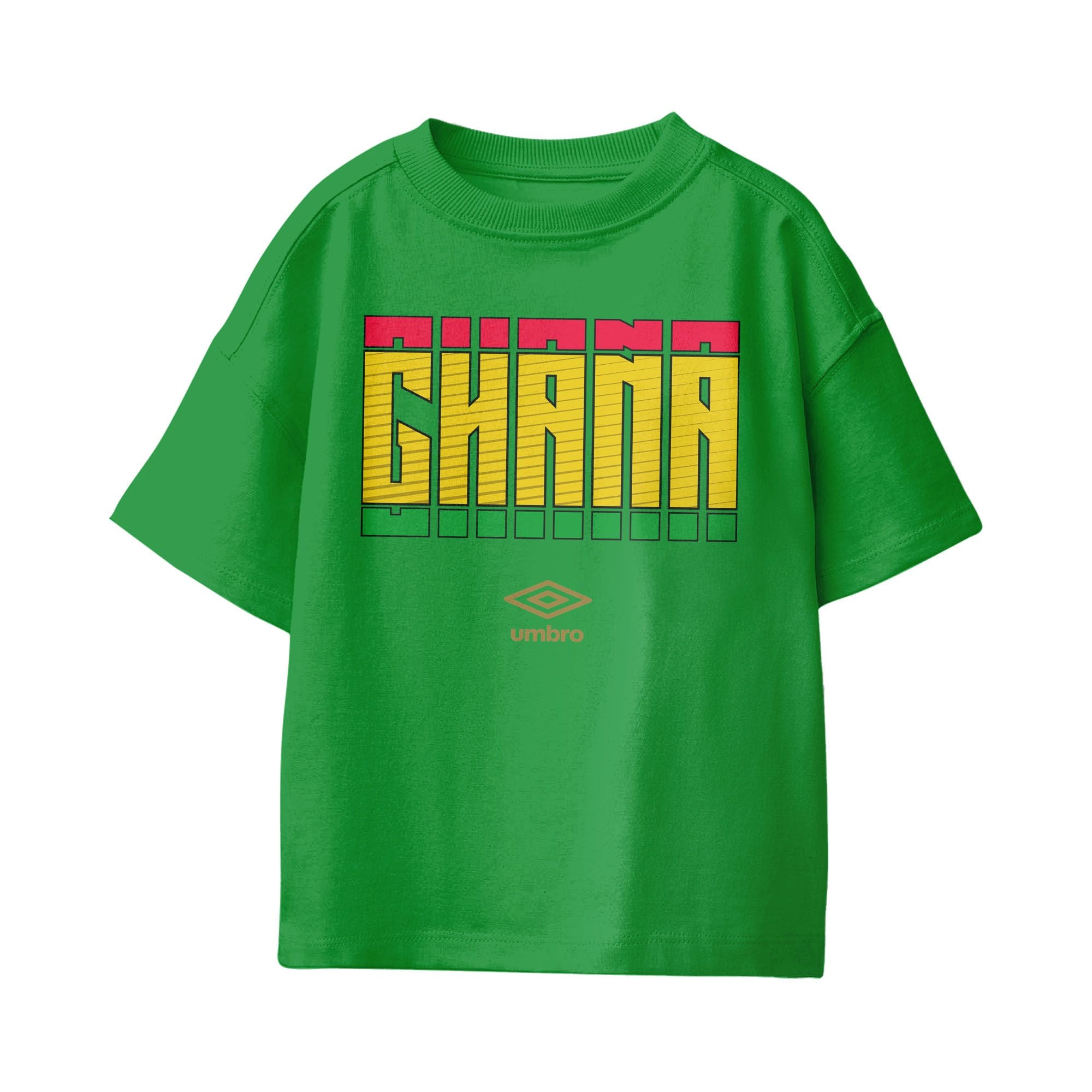 Umbro Kids Unisex Ghana Stacked Soccer T-Shirt Turf Green