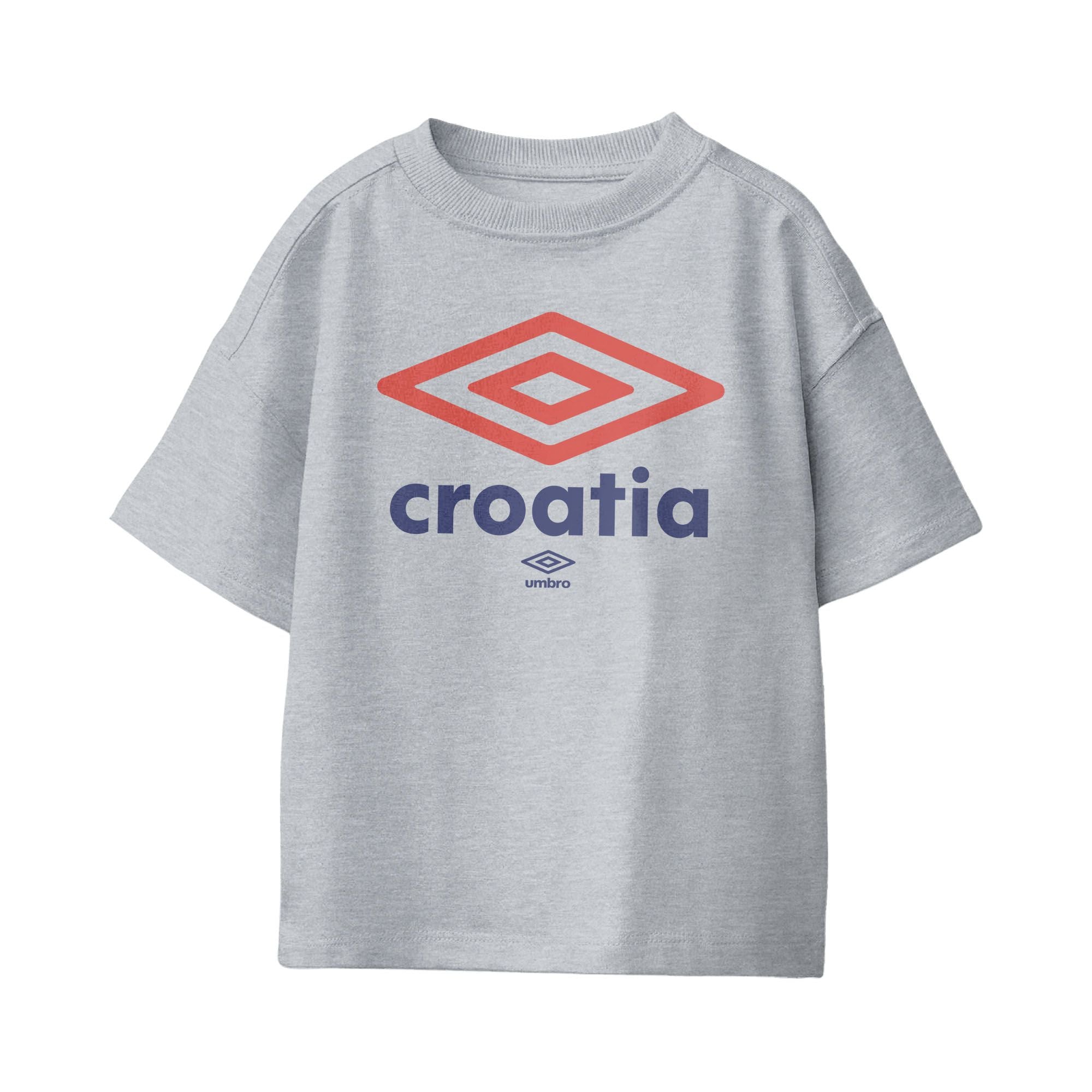 Umbro Kids Unisex Croatia Diamond Logo T-Shirt Sport Grey