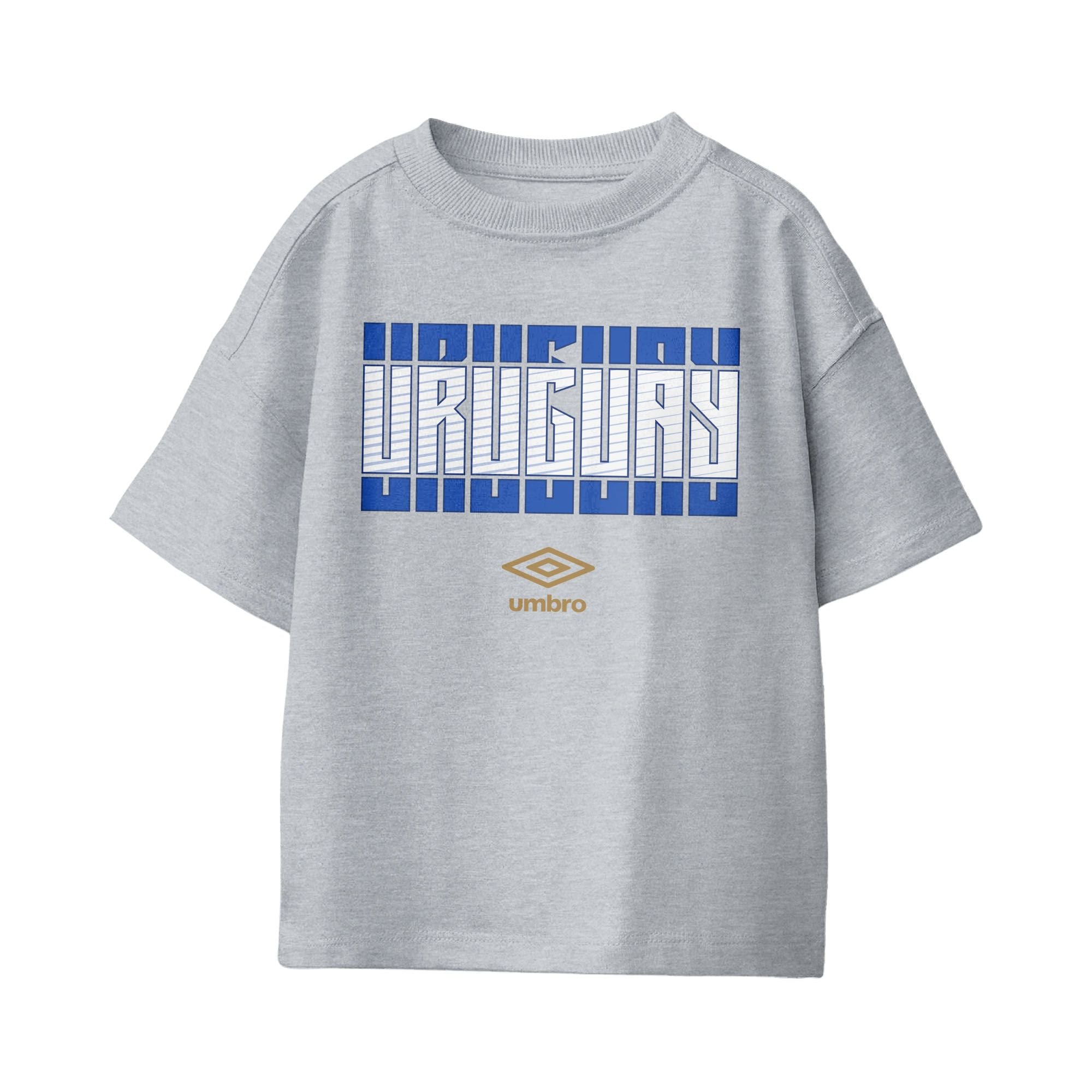 Umbro Kids Unisex Uruguay Stacked Soccer T-Shirt Sport Grey
