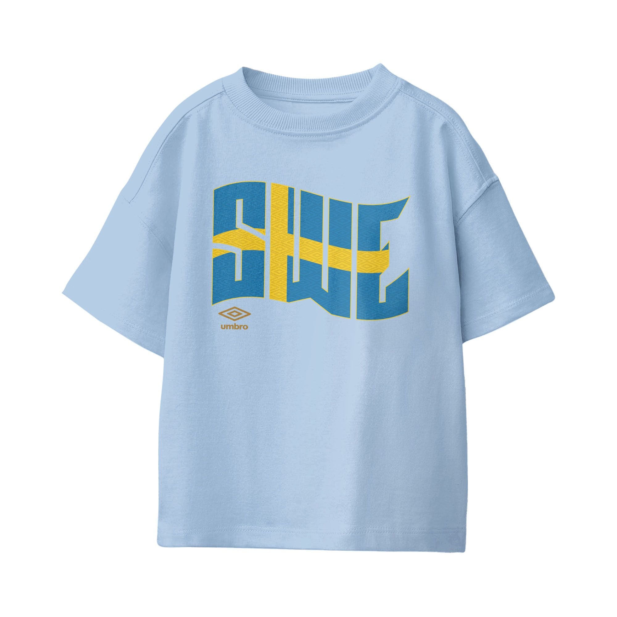 Umbro Kids Unisex Sweden Wavy Logo T-Shirt Light Blue