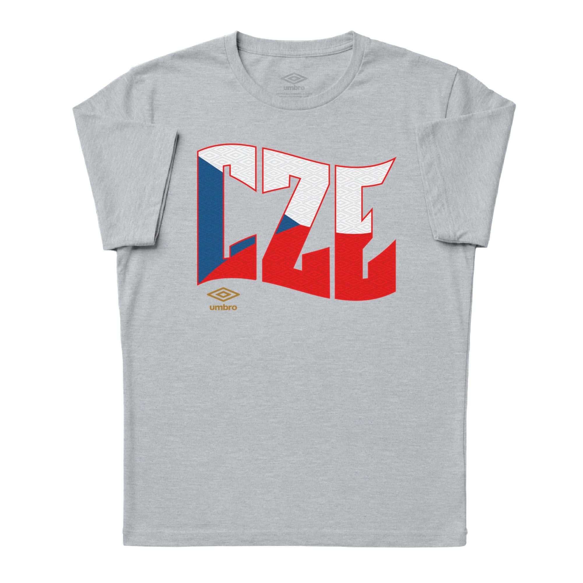 Umbro Adult Unisex Czech Republic Wavy Logo T-Shirt Sport Grey