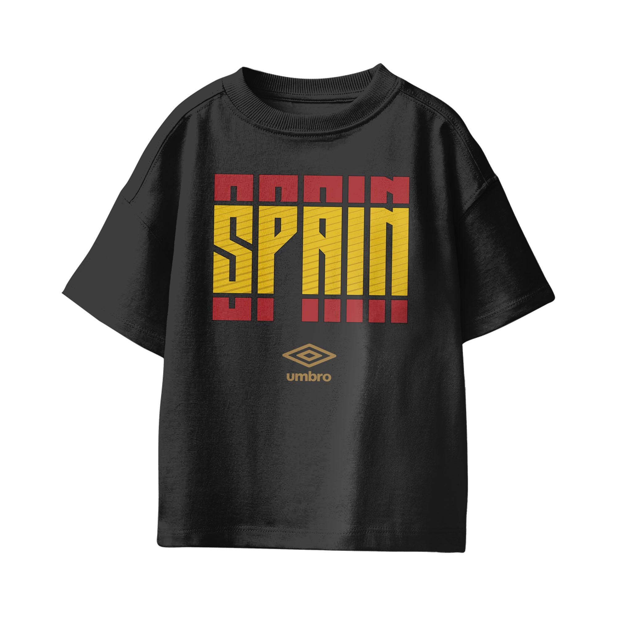 Umbro Kids Unisex Spain Stacked Soccer T-Shirt Black