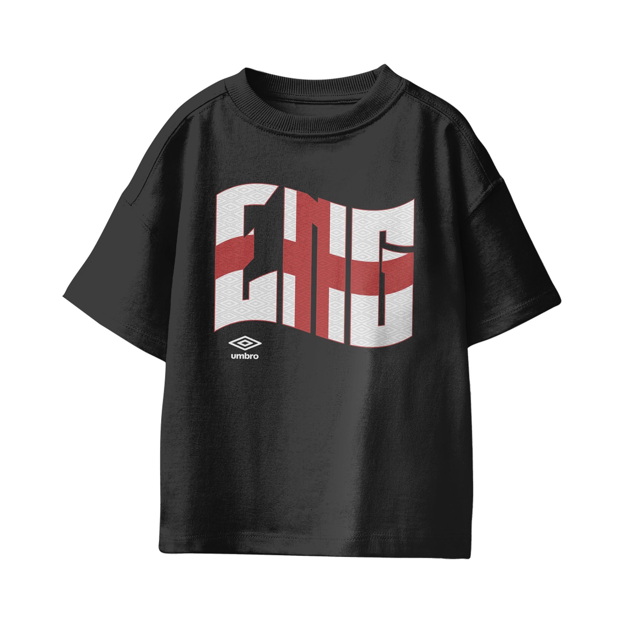 Umbro Kids Unisex England Wavy Logo T-Shirt Black