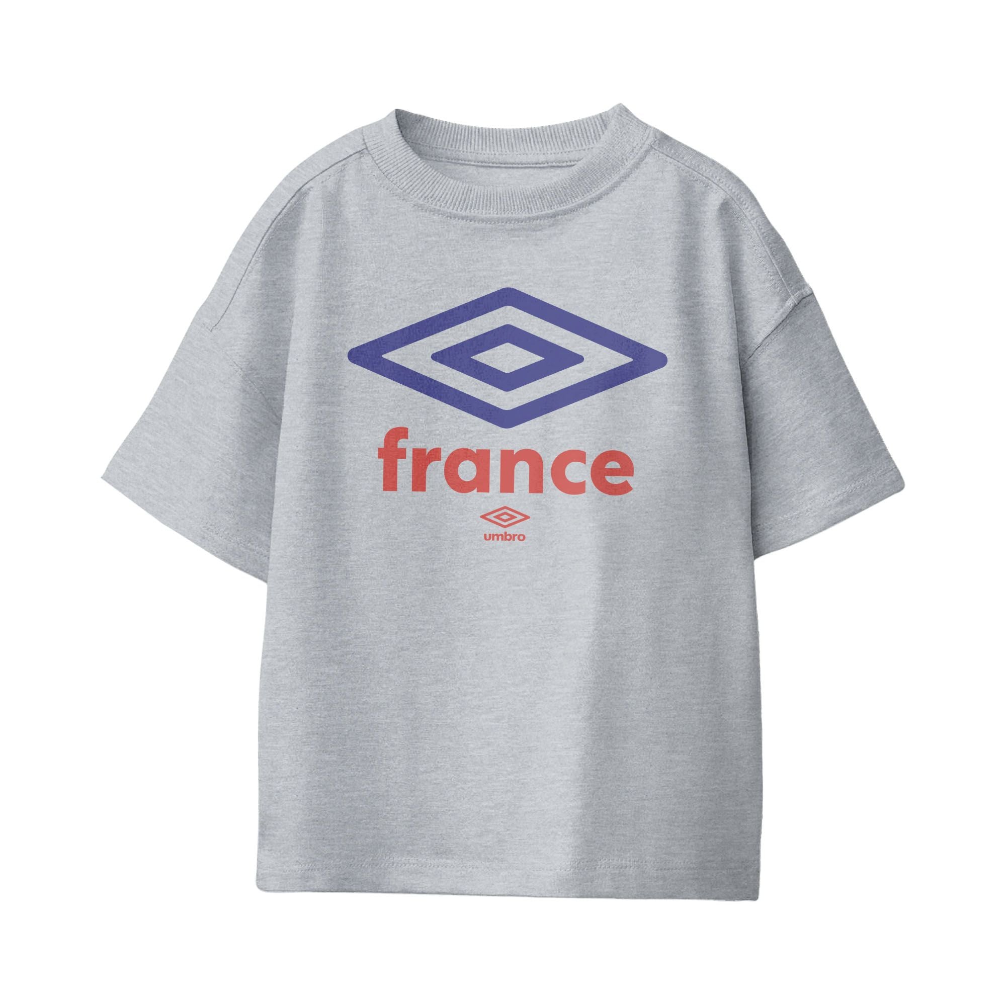 Umbro Kids Unisex France Diamond Logo T-Shirt Sport Grey