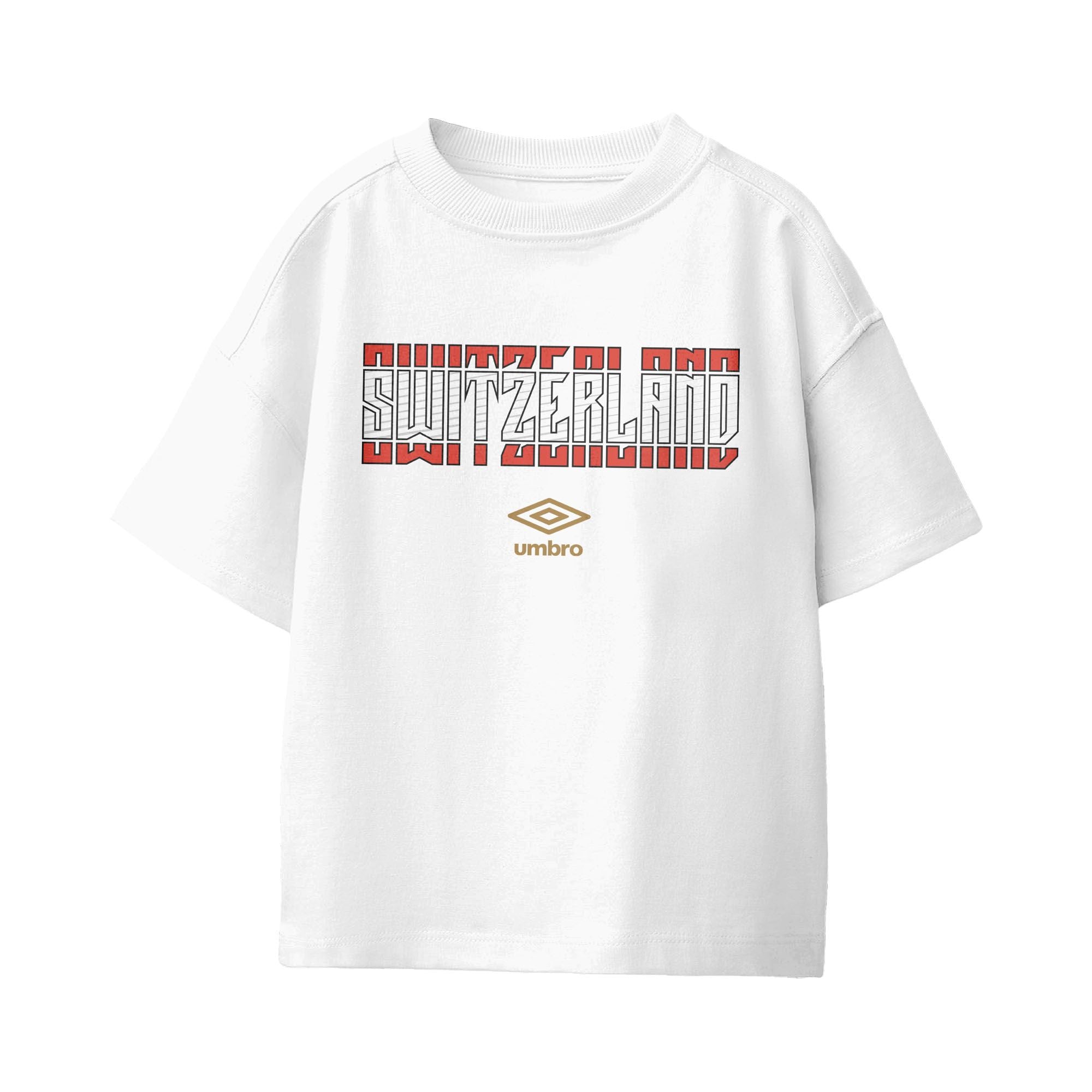 Umbro Switzerland Stacked Soccer T-Shirt White