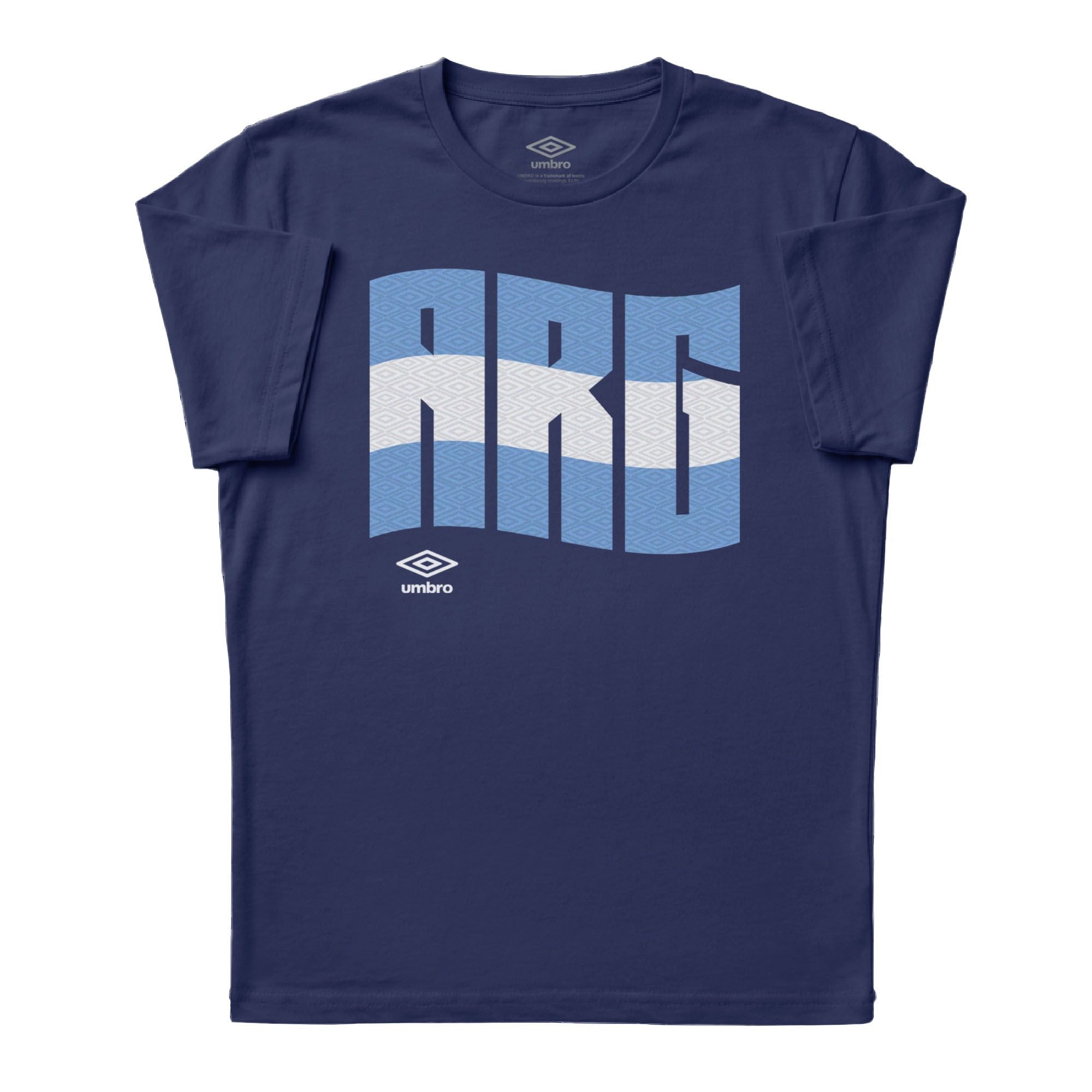 Umbro Adult Unisex Argentina Wavy Logo T-Shirt Navy