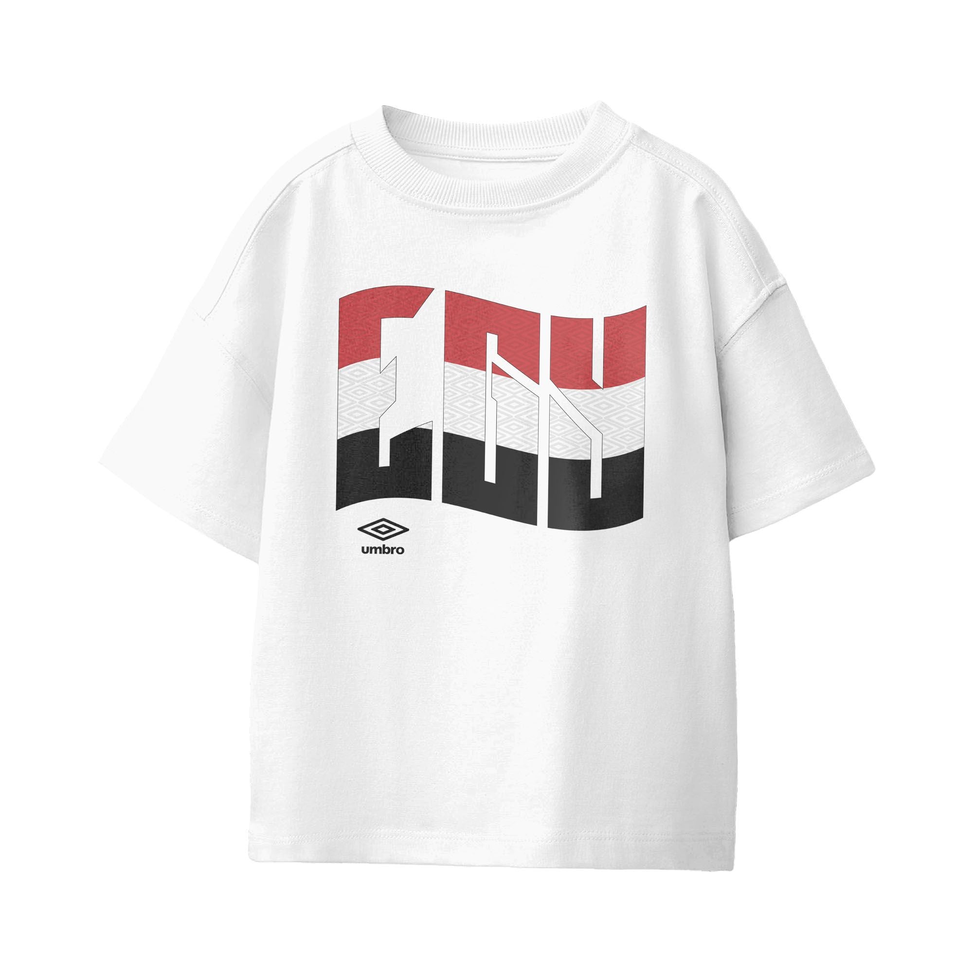 Umbro Kids Unisex Egypt Wavy Logo T-Shirt White