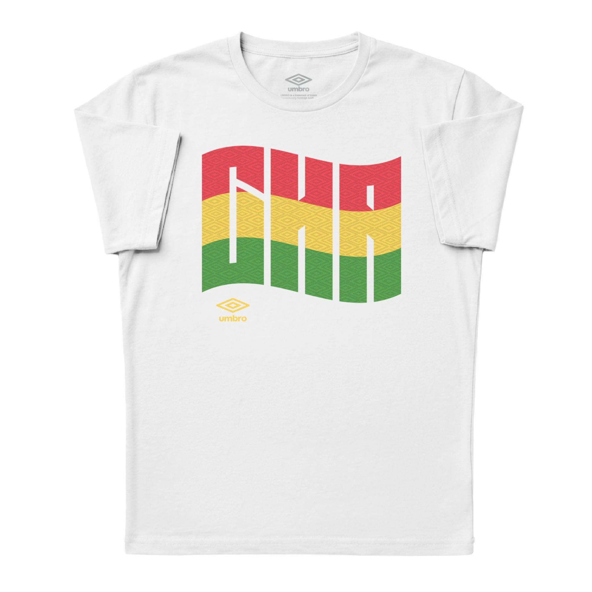 Umbro Adult Unisex Ghana Wavy Logo T-Shirt White