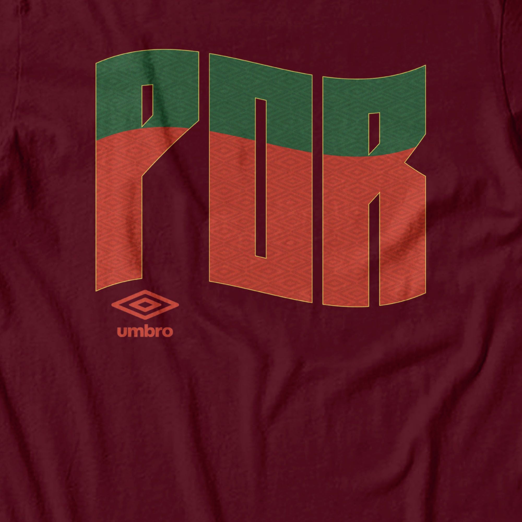 Umbro Portugal Wavy Logo T-Shirt Maroon 