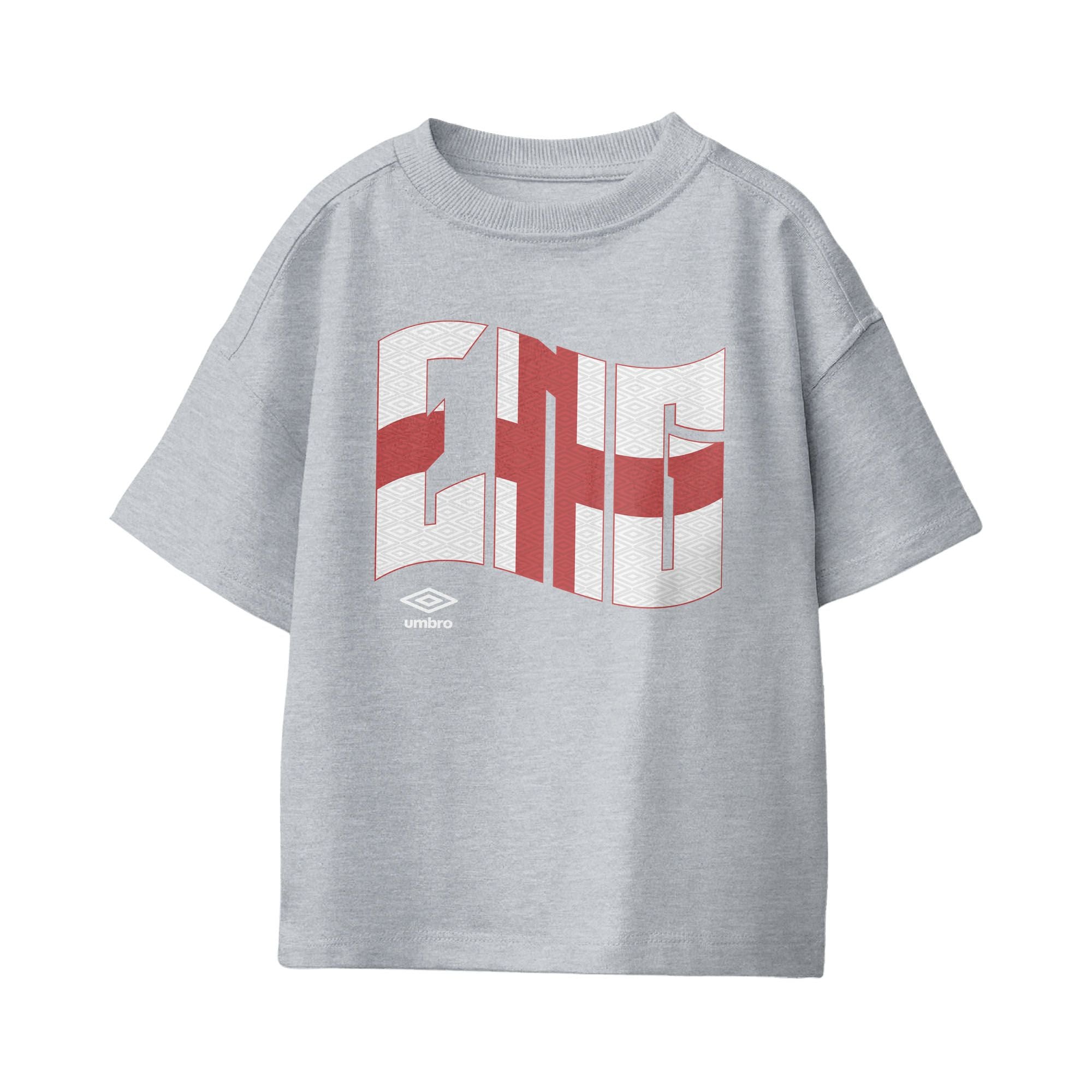 Umbro Kids Unisex England Wavy Logo T-Shirt Sport Grey
