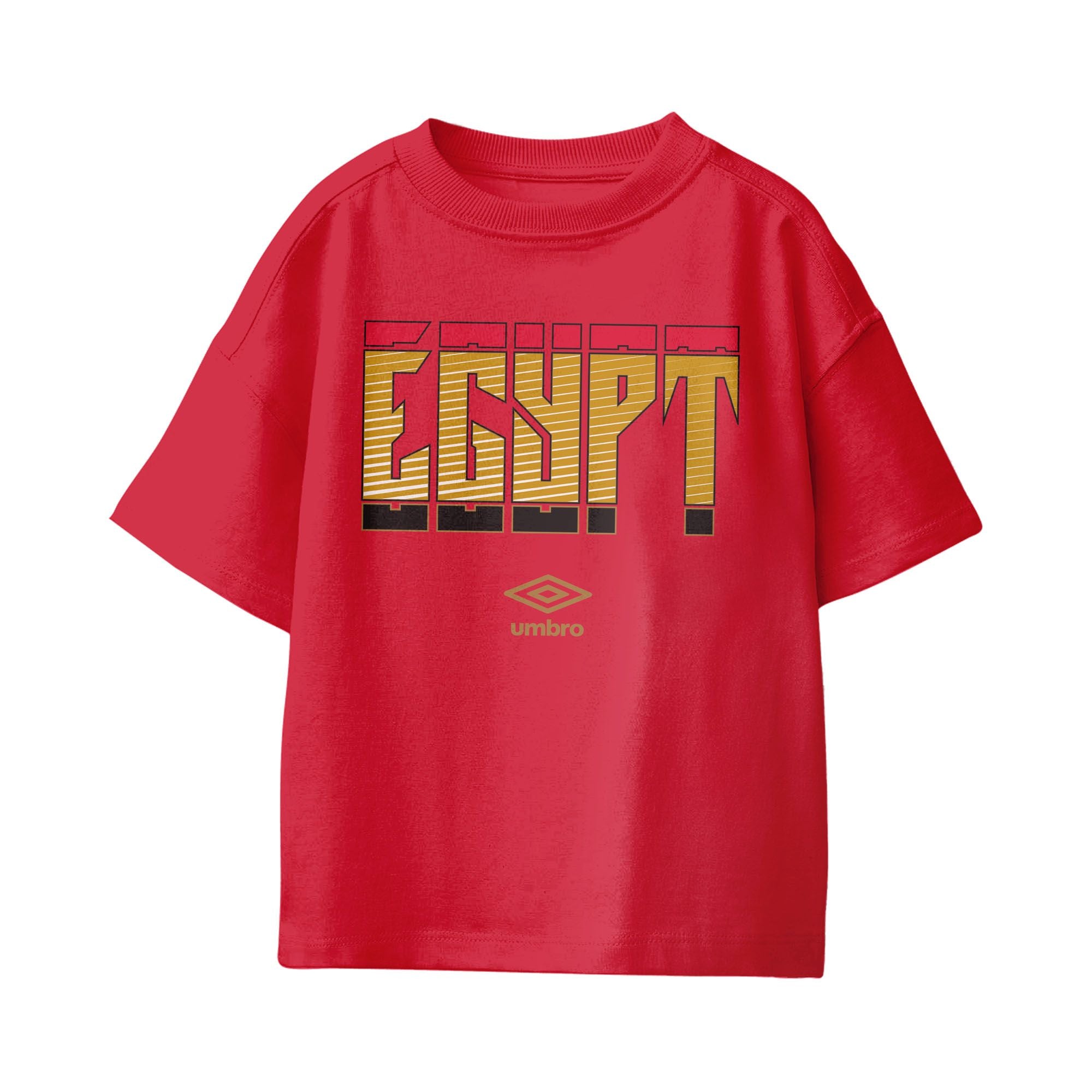 Umbro Kids Unisex Egypt Stacked Soccer T-Shirt Red