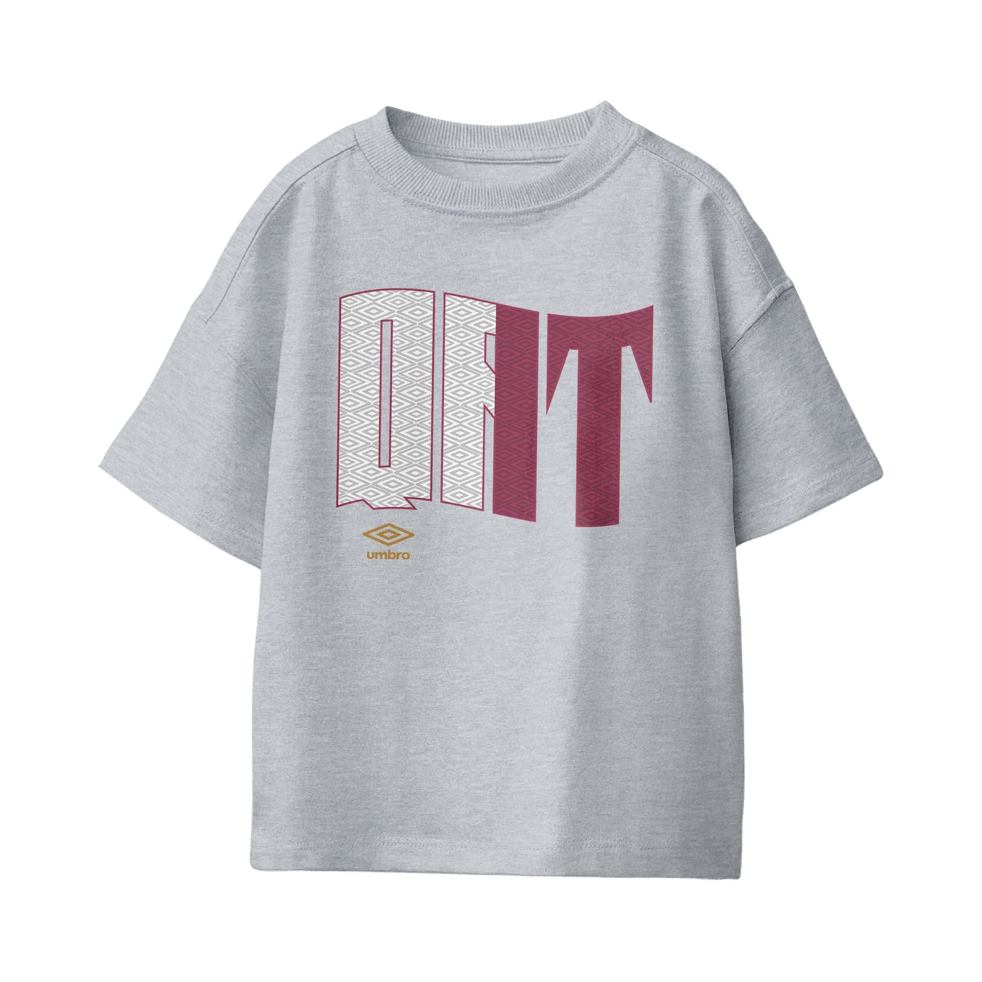Umbro Kids Qatar Wavy Logo T-Shirt Sport Grey