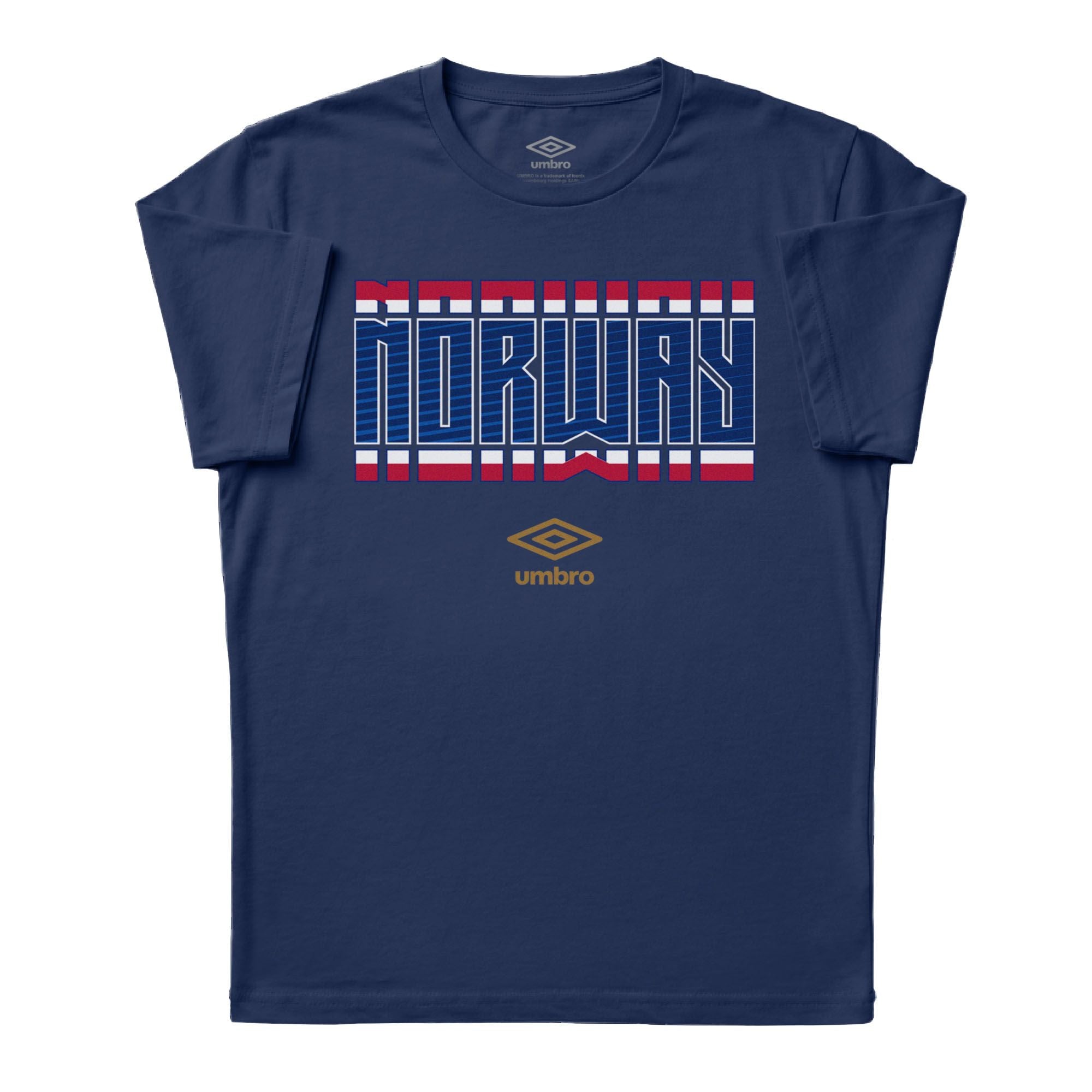 Umbro Norway Stacked Soccer T-Shirt New Navy
