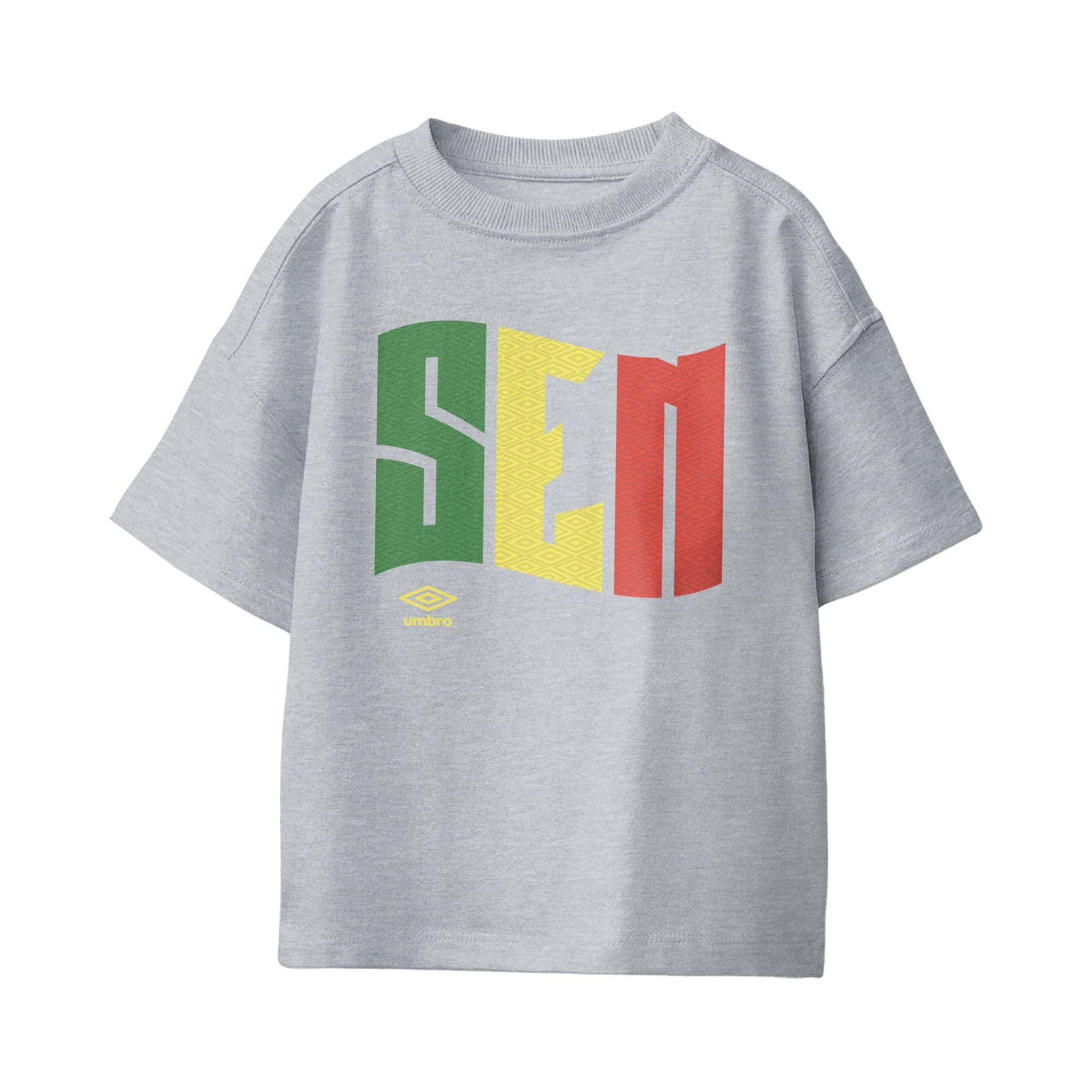 Umbro Kids Unisex Senegal Wavy Logo T-Shirt Sport Grey