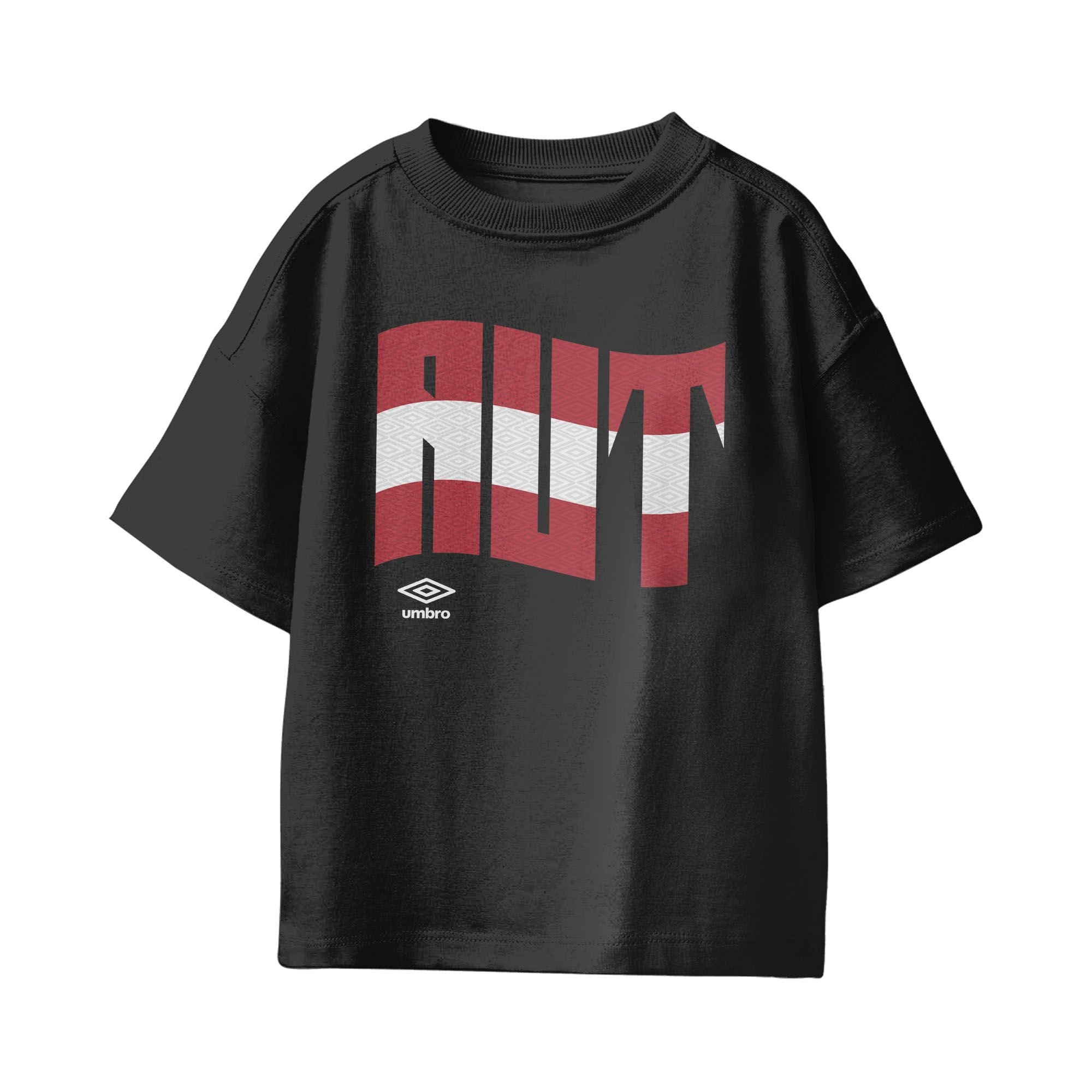 Umbro Kids Unisex Austria Wavy Logo T-Shirt Black