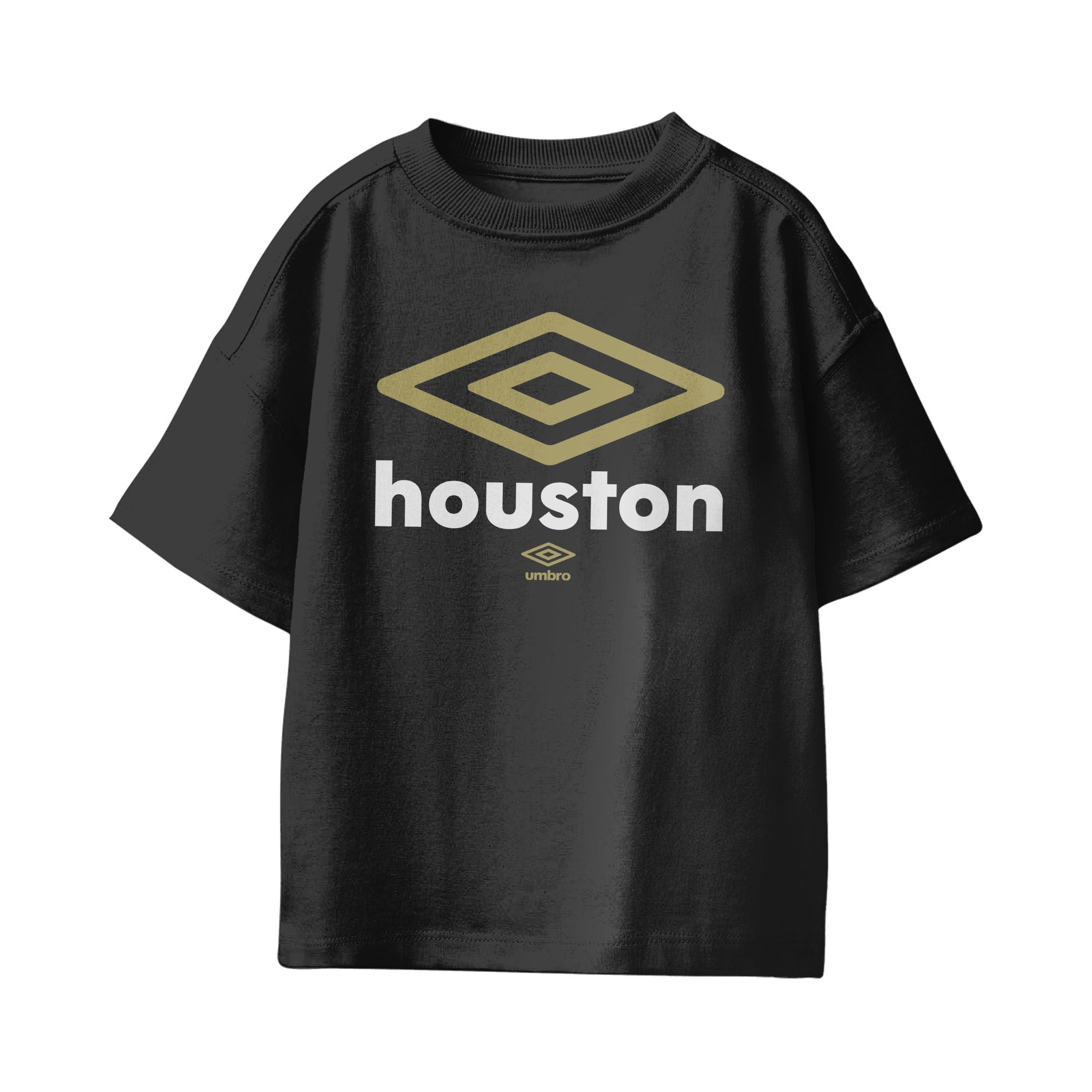 Umbro Kids Unisex Houston City Diamond Logo T-Shirt Black