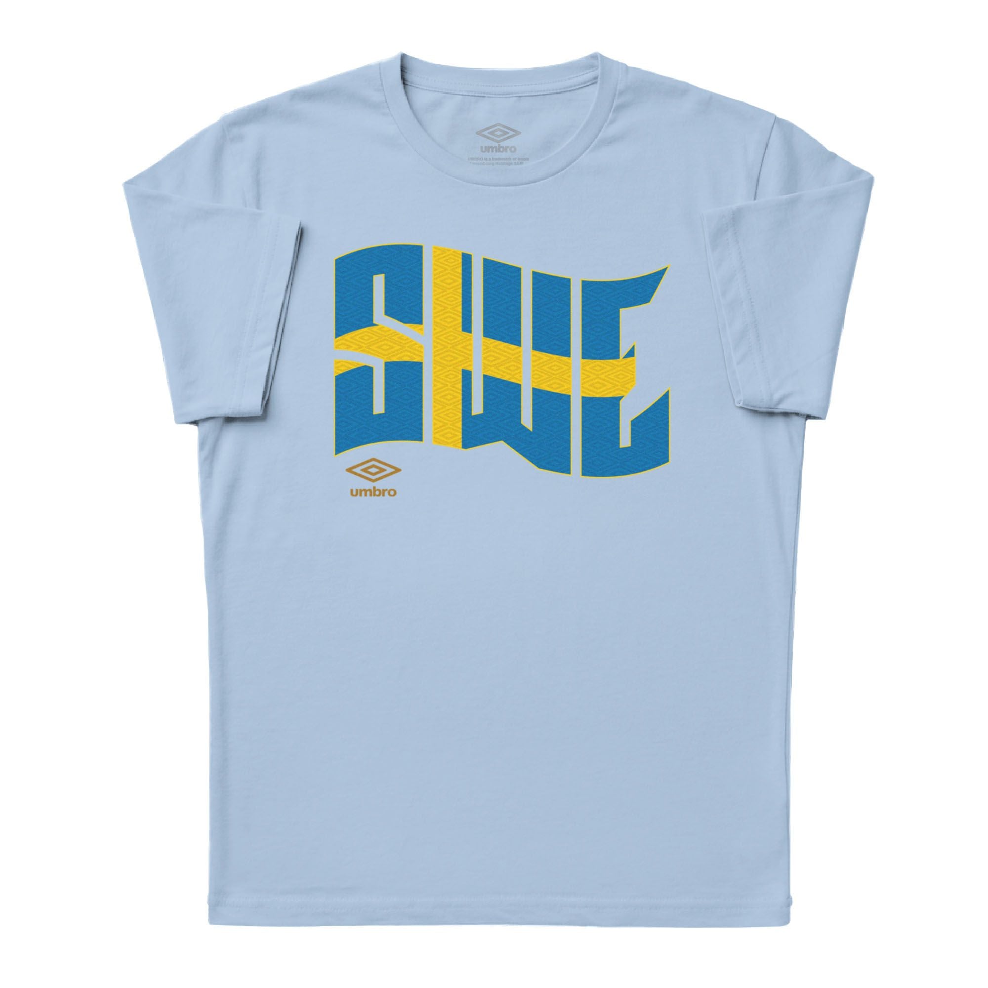 Umbro Adult Unisex Sweden Wavy Logo T-Shirt Light Blue