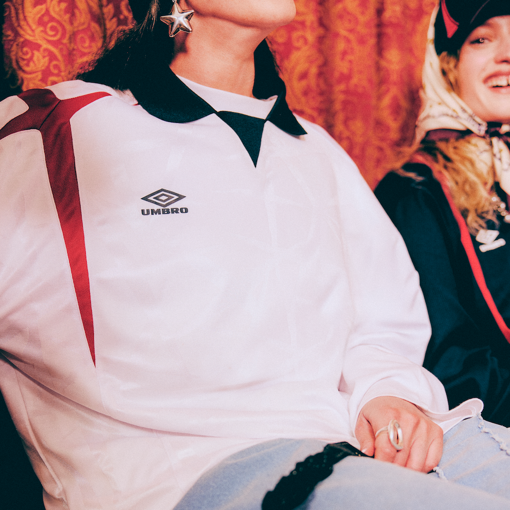 Red and white football long sleeves soccer shirt - Shop unisex soccer shirts by Umbro